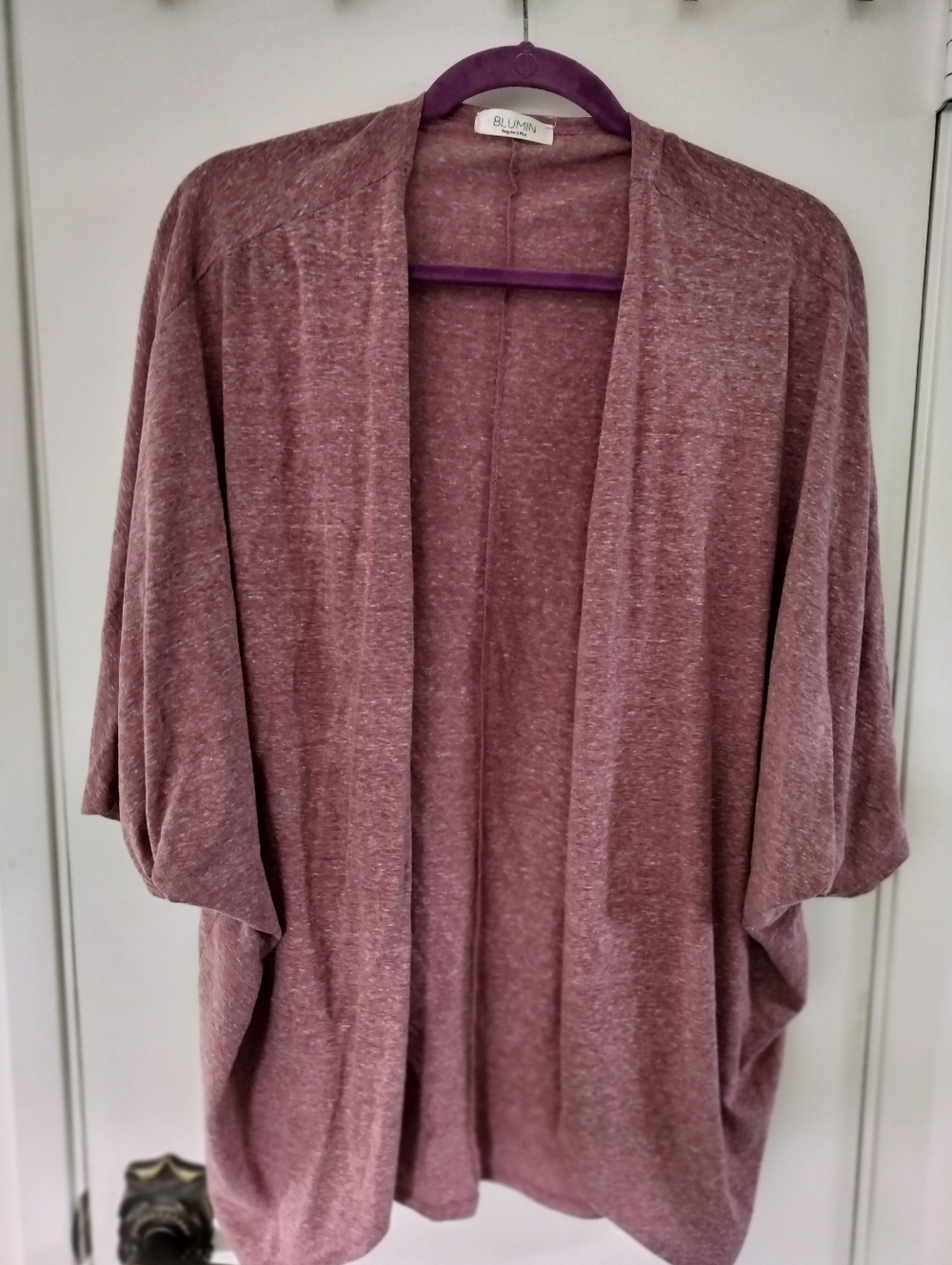 Blumin Open-front cocoon Kimono Heathered Mauve / Dusty Rose One Size